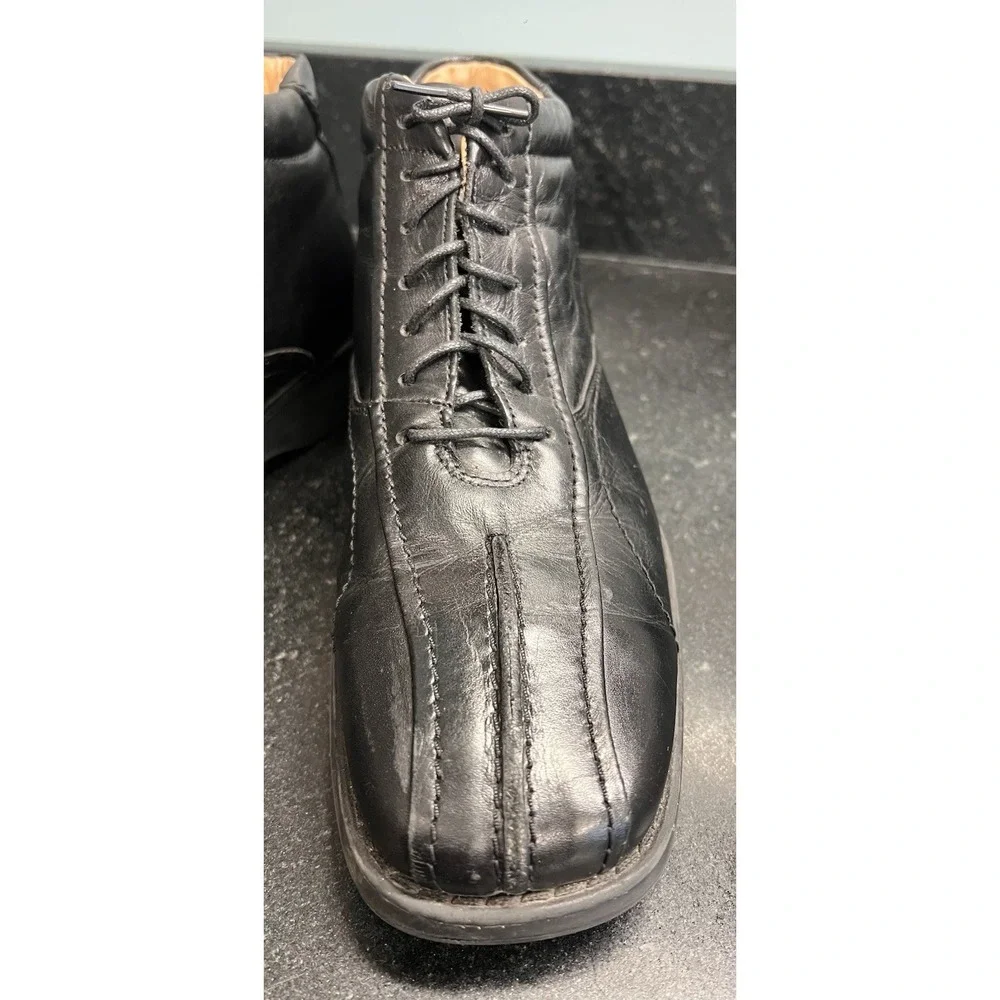 Bata Men's Black Leather Lace Up Dress Boot‎ Sz 41 (US 8) Made In Italy